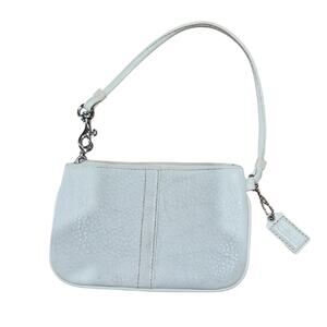 Coach White Wristlet Zip Closure Small Clutch Pouch